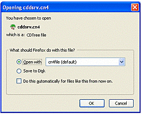 PC dialog for downloaded CDTree file from CDD
